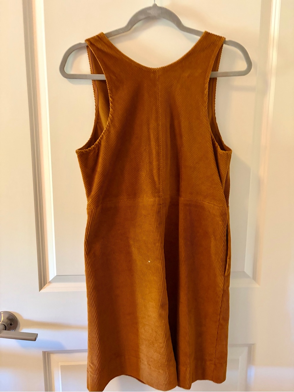 Free People Corduroy Button-Front Sleeveless Dress in Mustard - Picture 4 of 4